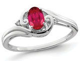 2/5 Carat (ctw) Oval-Cut Ruby Ring in Sterling Silver